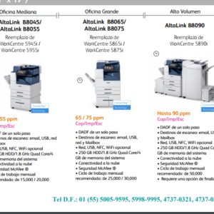 Alternative view of MULTIFUNCIONAL XEROX ALTALINK B8045, B8055,B8065, B8075, B8090