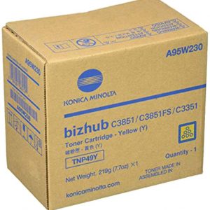 TONER YELLOW MODELO TNP-49Y RENDIMIENTO 12K PARA KONICA MINOLTA BIZHUB bh C3351 (A95W230)